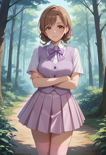 idolmaster,tsukioka_kogane,spring,student uniform,vest  - AI generated anime art