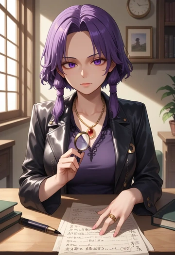 touhou,tsukumo_benben,detective  - AI generated anime art