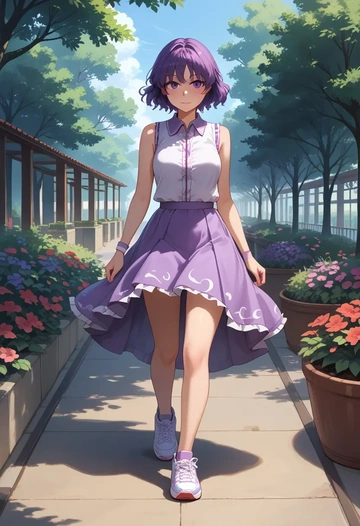 touhou,tsukumo_benben,tennis skirt  - AI generated anime art