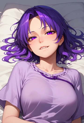 touhou,tsukumo_benben,tie-dye shirt,dolphin shorts  - AI generated anime art