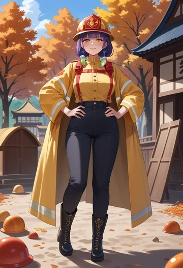 hololive,tsukumo_sana,firefighter  - AI generated anime art