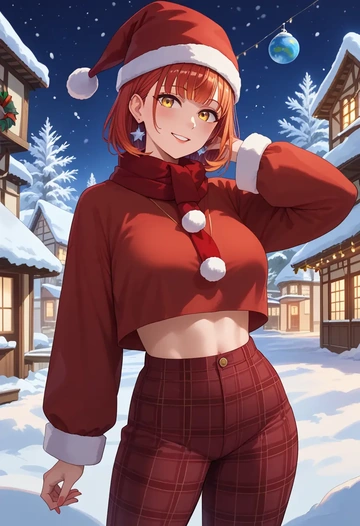 hololive,tsukumo_sana,Christmas,plaid trousers  - AI generated anime art