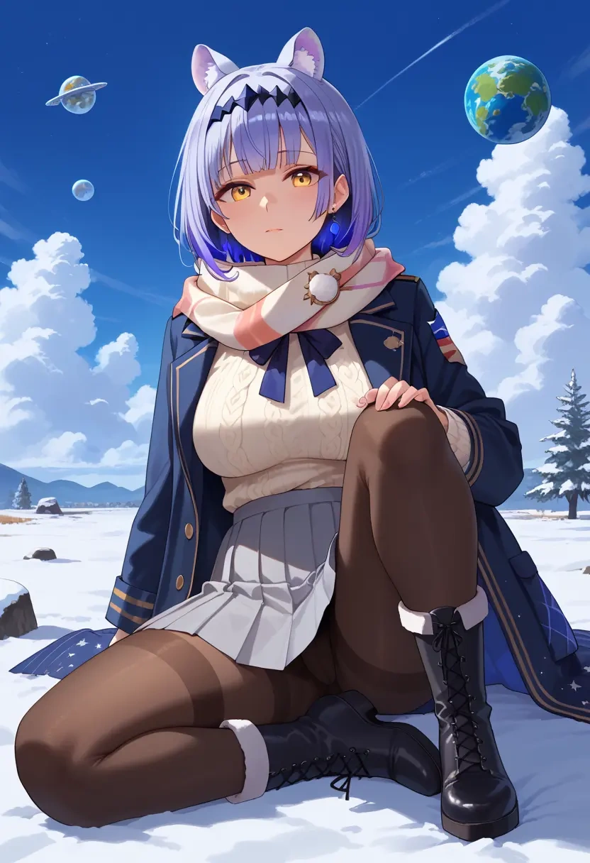 hololive,tsukumo_sana,winter,student uniform,puffer coat  - 