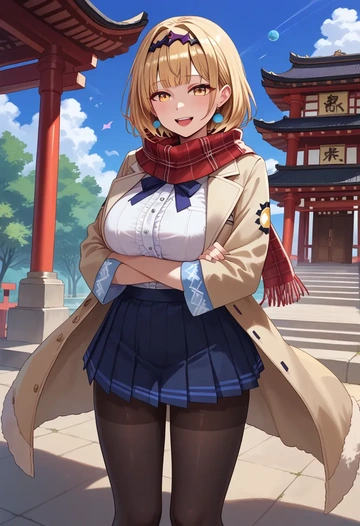 hololive,tsukumo_sana,winter,student uniform,fur-trimmed coat  - AI generated anime art