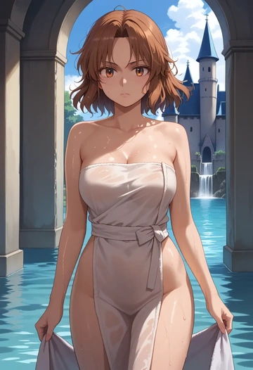 touhou,tsukumo_yatsuhashi,towel,sexy  - AI generated anime art