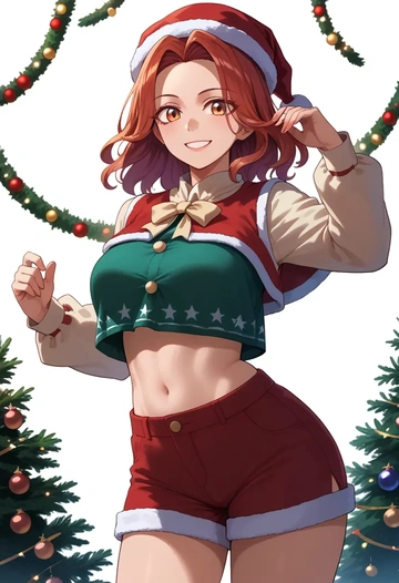 touhou,tsukumo_yatsuhashi,Christmas,red velvet shorts  - AI generated anime art