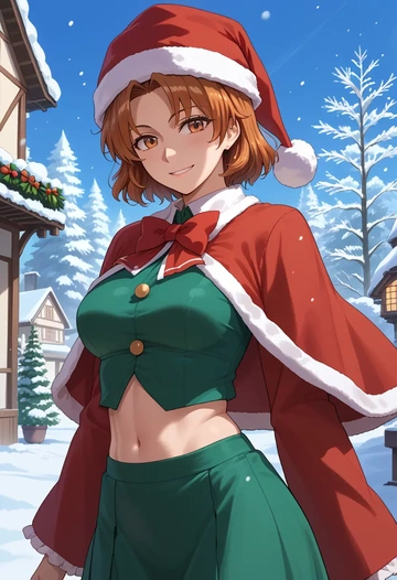 touhou,tsukumo_yatsuhashi,Christmas,dress  - AI generated anime art