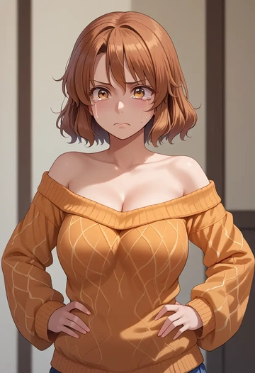 touhou,tsukumo_yatsuhashi,orange,sweater  - AI generated anime art