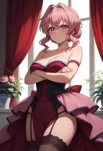 senki_zesshou_symphogear,tsukuyomi_shirabe,Victorian-era,stockings,sexy  - AI generated anime art