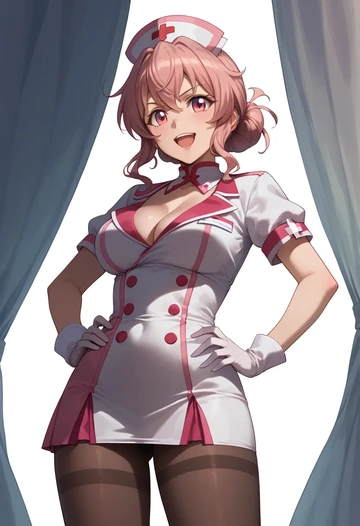 senki_zesshou_symphogear,tsukuyomi_shirabe,nurse, pantyhose,mini skirt  - AI generated anime art