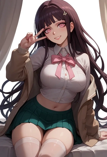 danganronpa_(series),tsumiki_mikan,mini skirt, stockings  - AI generated anime art