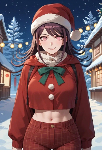 danganronpa_(series),tsumiki_mikan,Christmas,plaid trousers  - AI generated anime art