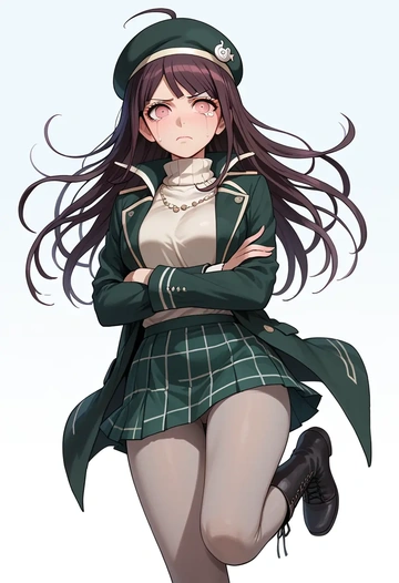 danganronpa_(series),tsumiki_mikan,winter,student uniform,pea coat  - AI generated anime art