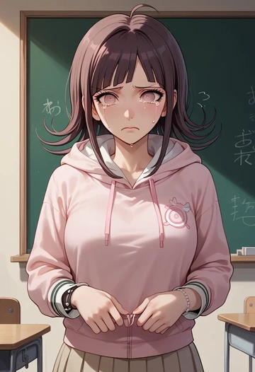 danganronpa_(series),tsumiki_mikan,hoodie,cropped,high-waisted joggers  - AI generated anime art