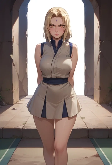 naruto_(series),tsunade_(naruto),tennis skirt  - AI generated anime art