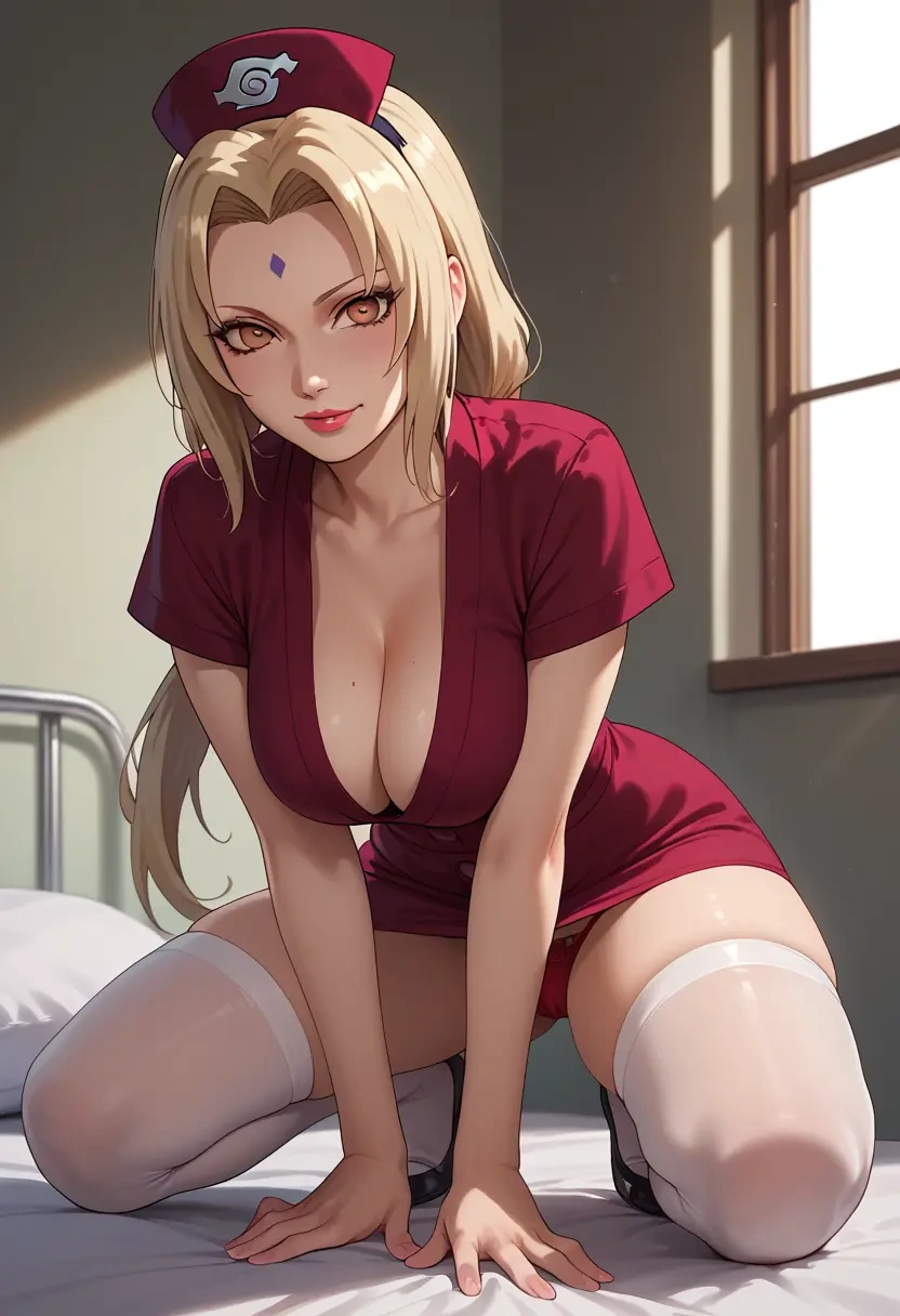 naruto_(series),tsunade_(naruto),nurse,stockings,sexy,panties  - 