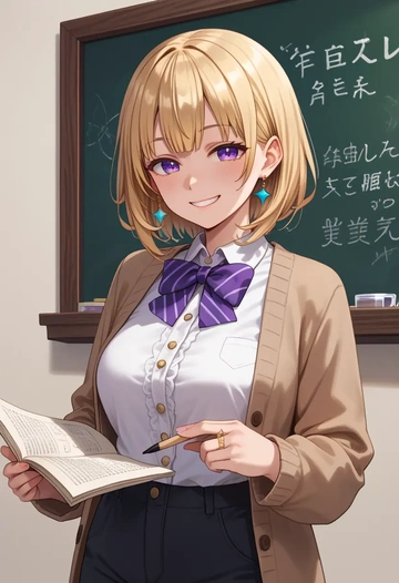 hololive,tsunomaki_watame,teacher, sweater  - AI generated anime art