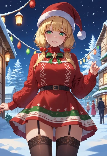 voiceroid,tsurumaki_maki,sweater,stockings,Thigh garters  - AI generated anime art