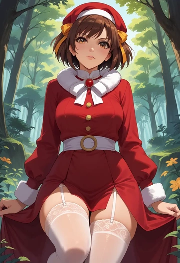 suzumiya_haruhi_no_yuuutsu,tsuruya,Christmas,sexy, stockings,  - AI generated anime art