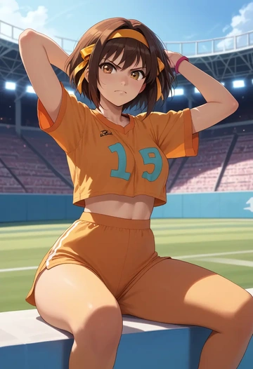 suzumiya_haruhi_no_yuuutsu,tsuruya,athletic  - AI generated anime art