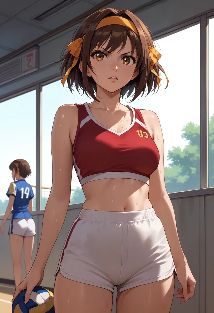 suzumiya_haruhi_no_yuuutsu,tsuruya,volleyball uniform  - 