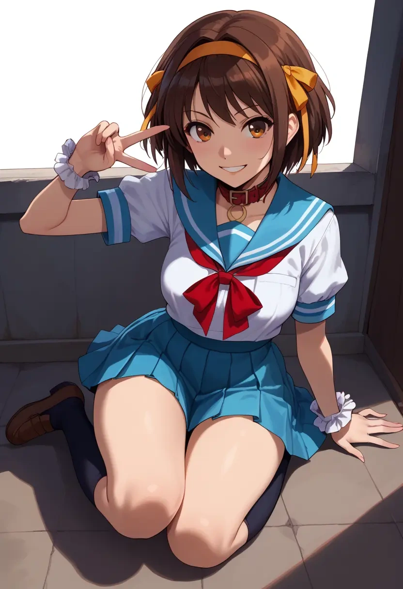 suzumiya_haruhi_no_yuuutsu,tsuruya,sailor, uniform  - 