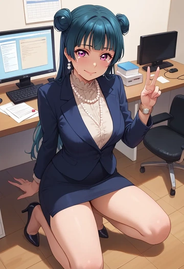 love_live,tsushima_yoshiko,OL  - AI generated anime art