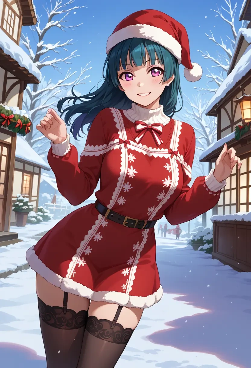 love_live,tsushima_yoshiko,sweater,stockings,Thigh garters  - 