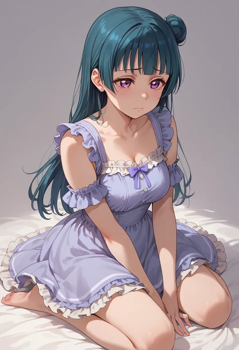 love_live,tsushima_yoshiko,haunted doll dress,lace gloves,ribbon choker  - 