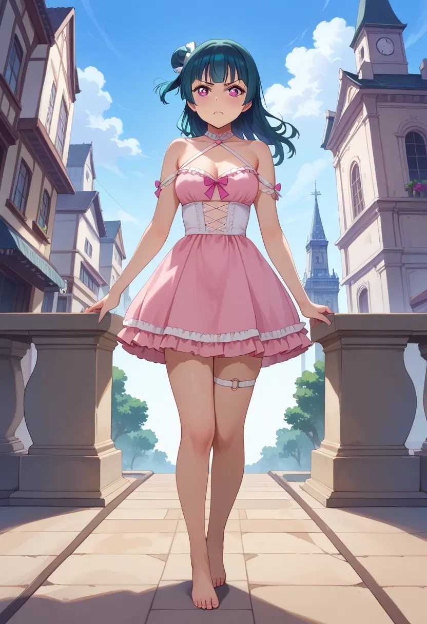 love_live,tsushima_yoshiko,silk slip dress  - 