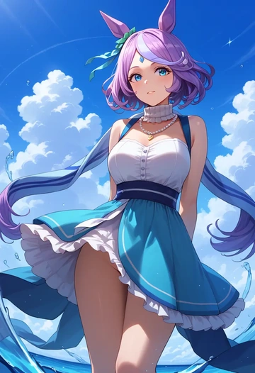 umamusume,twin_turbo_(umamusume),spring,elegant woman,wrap dress  - AI generated anime art