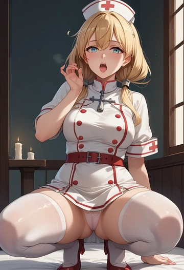 kantai_collection,u-511_(kancolle),nurse pantyhose,mini skirt, sexy  - AI generated anime art