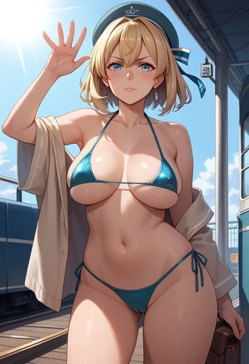 kantai_collection,u-511_(kancolle),tiny bikini,sexy  - AI generated anime art