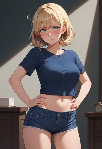 kantai_collection,u-511_(kancolle),denim shorts  - AI generated anime art