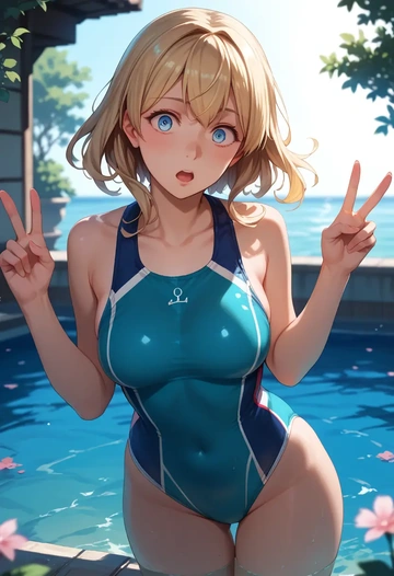 kantai_collection,u-511_(kancolle),swimsuit,sexy  - AI generated anime art