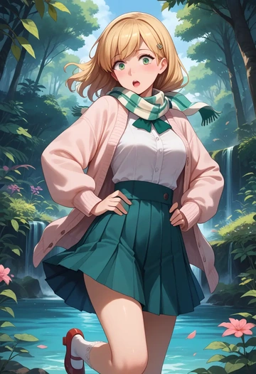 kantai_collection,u-511_(kancolle),spring,student uniform,light cardigan  - AI generated anime art