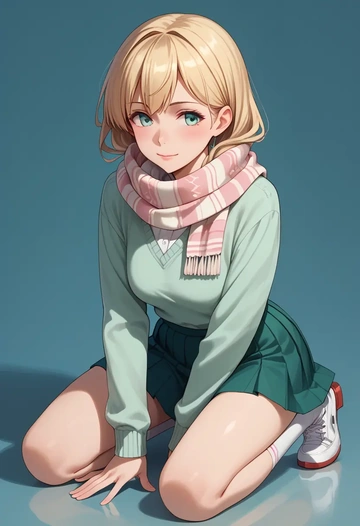 kantai_collection,u-511_(kancolle),spring,student uniform,knit sweater  - AI generated anime art