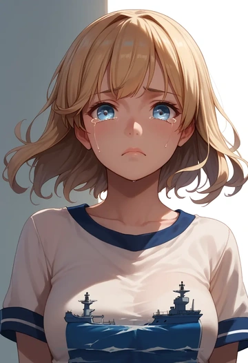 kantai_collection,u-511_(kancolle),handwritten script shirt,dolphin shorts  - AI generated anime art