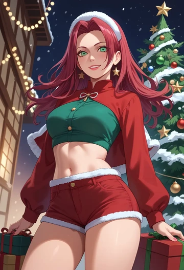 naruto_(series),uchiha_sasuke,Christmas,red velvet shorts  - AI generated anime art