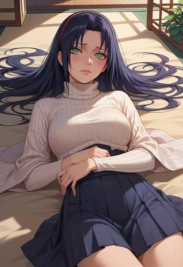 naruto_(series),uchiha_sasuke,skirt,pleated,turtleneck sweater  - AI generated anime art