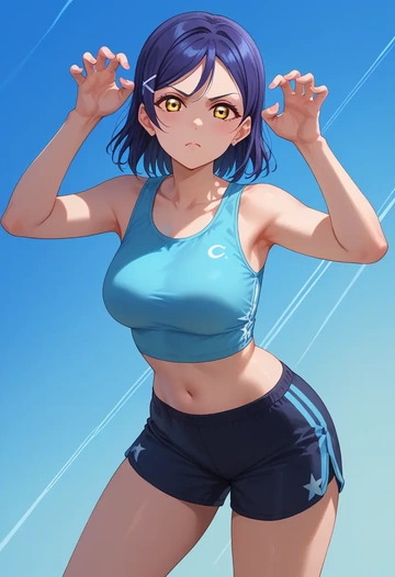 love_live,uehara_ayumu,athletic,shorts,sexy  - AI generated anime art