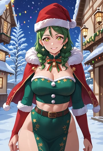 love_live,uehara_ayumu,Christmas,dress  - AI generated anime art