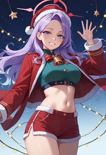 blue_archive,ui_(blue_archive),Christmas,red velvet shorts  - AI generated anime art