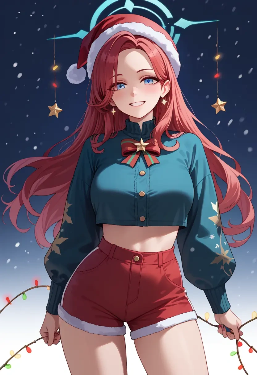 blue_archive,ui_(blue_archive),Christmas,red velvet shorts  - 