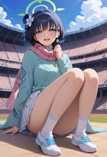 blue_archive,ui_(blue_archive),spring,student uniform,knit sweater  - AI generated anime art