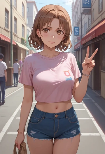 toaru_majutsu_no_index,uiharu_kazari,denim shorts  - AI generated anime art