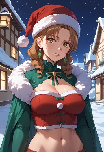 toaru_majutsu_no_index,uiharu_kazari,Christmas,dress  - AI generated anime art