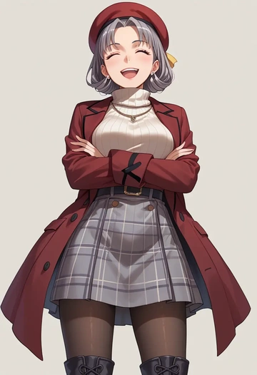 toaru_majutsu_no_index,uiharu_kazari,winter,student uniform,pea coat  - AI generated anime art