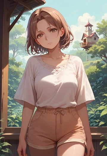 toaru_majutsu_no_index,uiharu_kazari,graphic tee,shorts,sneakers  - AI generated anime art