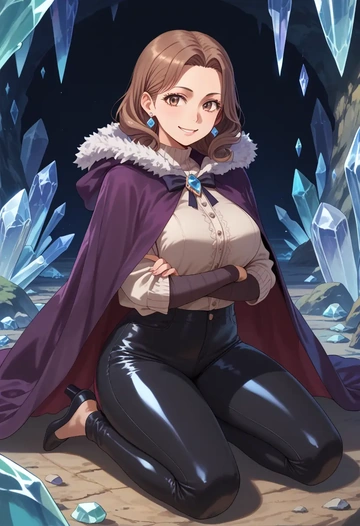 toaru_majutsu_no_index,uiharu_kazari,cape,hooded,leather pants  - AI generated anime art